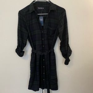 NWT abercrombie flannel shirt dress